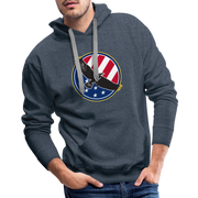 Top Notch Tops eagle hoodies focus on functionality and are ideal for various activities such as jogging, working out at the gym, or just lounging around. The lightweight fabric ensures breathability, allowing for optimal comfort and ease of movement during your workouts or daily routines- heather denim.