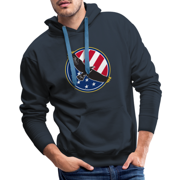 Top Notch Tops eagle hoodies focus on functionality and are ideal for various activities such as jogging, working out at the gym, or just lounging around. The lightweight fabric ensures breathability, allowing for optimal comfort and ease of movement during your workouts or daily routines - navy.